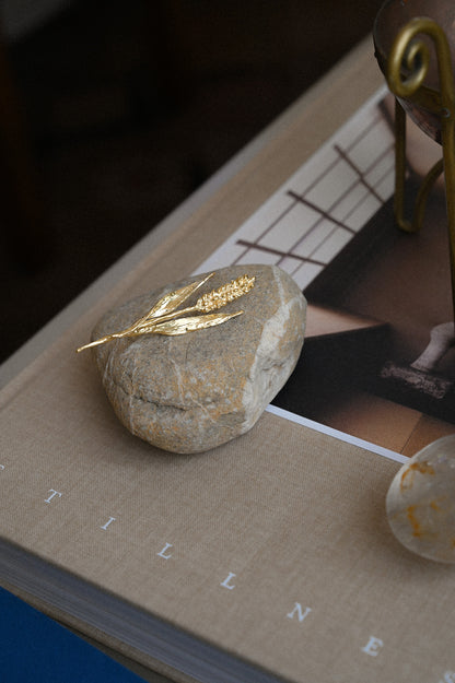 Wheat Brooch / Gold plated