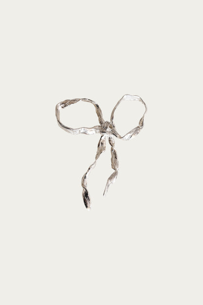 Large Bow Brooch / Silver